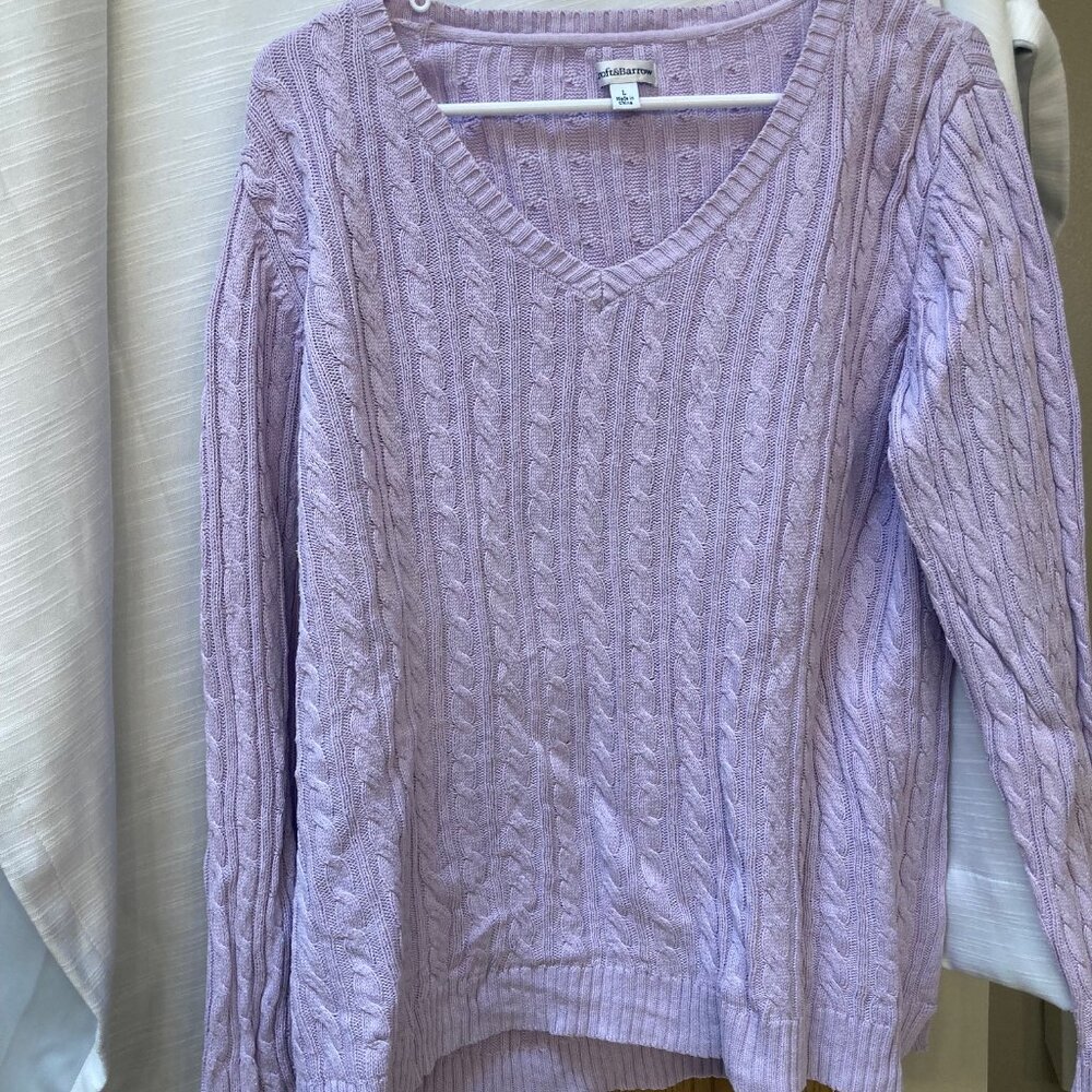purple Cotton Cable knit sweater